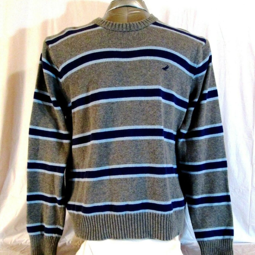 Urban Up mens  L GRAY PURPLE STRIPED Sweater pm1